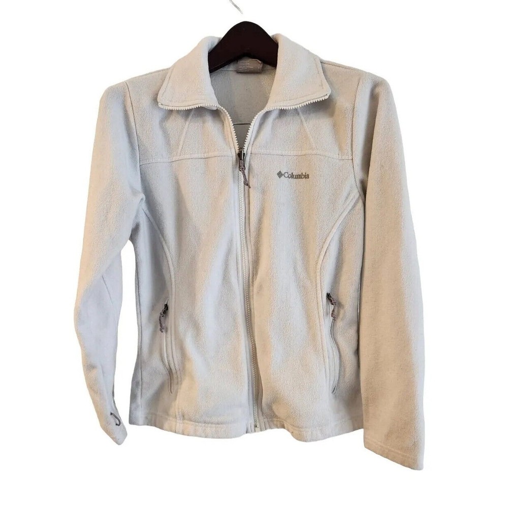 Columbia Sportswear Company Women's White Fleece Full Zip Jacket Size Small - Picture 1 of 8
